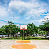 <p>Febrillet said he gets more business from portraits, but enjoys taking photos like this basketball court near Coco Beach in Costa Rica.</p>
