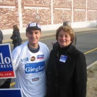 <p>Michael Ferguson, left, campaigns with Jan Giegler when he ran her winning campaign as a 17-year-old in 2008.</p>