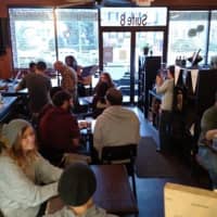 <p>Customers enjoy coffee, tea, and other goodies at The Fine Grind in Little Falls</p>