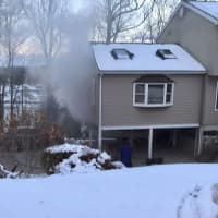 <p>The Brookfield Fire Department responded to a blaze in a garage on Clearview Drive.</p>
