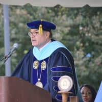 <p>New President John B. Clark welcomes students to Western Connecticut State University in Danbury. </p>