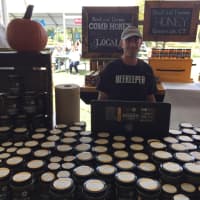 <p>Beekeeper Tim Cerniglia Jr. of Greenwich-based BeKind Farms was a first-time exhibitor at The Greenwich WINE + FOOD Festival. </p>