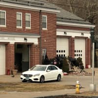 <p>A car crashed into the Glenville Firehouse on Wednesday morning</p>