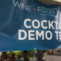 <p>The cocktail demo tent at The Greenwich WINE + FOOD Festival.</p>