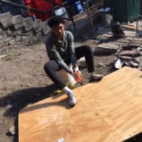 <p>Habitat for Humanity built a house for a veteran in Yonkers with assistance from Roosevelt High volunteers.</p>