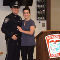 <p>Officer Terry Hawaux and his wife, Erin</p>