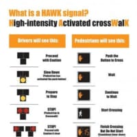 <p>Instructions for the new High-Intensity Activated Crosswalk (HAWK) signals</p>
