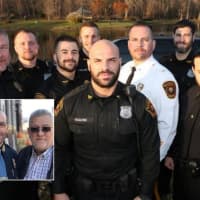 <p>Haworth police let it grow. INSET: Fairview Mayor Vincent Bellucci, Jr. joins Police Chief Martin Kahn.</p>