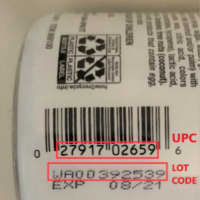 <p>The Universal Product Code (UPC) and Lot Code of the recalled item.</p>