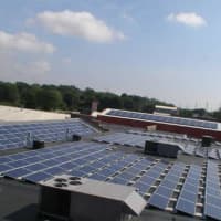 <p>The 200 kilowatt solar array located at Fischel Sportsplex in Fairfield.</p>