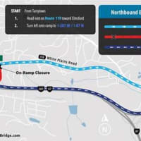 <p>Northbound exits for Tappan Zee lane shift.</p>