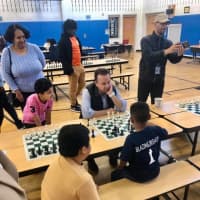 <p>Students compete in a statewide chess tournament held at Roosevelt School in Bridgeport where the city&#x27;s Mayor Joe Ganim sits in for a round.</p>