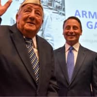 <p>Sleepy Hollow&#x27;s Armando “Chick” Galella receives Westchester’s highest honor, the Distinguished Service Award, from County Executive Rob Address during the State of the County address.</p>