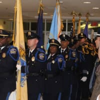 <p>Bergen County Police Honor Guard during End DWI Sabers &amp; Roses event in Hackensack.</p>