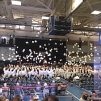 <p>2016 graduates of Joel Barlow High School celebrate at the end of the graduation ceremony.</p>
