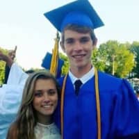 <p>Patrick Healey, with his girlfriend Kaleigh Constantine, graduated from Danbury High School in 2013.</p>