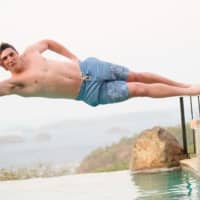 <p>Jake Danehy, a Larchmont resident and 2012 graduate of Mamaroneck High School, hopes to make a big splash with his Fair Harbor ecologically conscious swim shorts and T-shirts.</p>