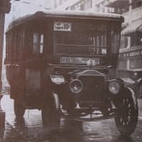 <p>An old fashioned jitney, circa 1915. </p>