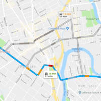 <p>The delivery address is a quick ride from Jumbo&#x27;s (at right on the map).</p>