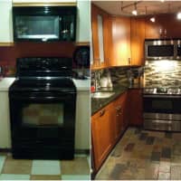 <p>The before and after of Leandro and Iris Dickson&#x27;s North Bergen kitchen.</p>