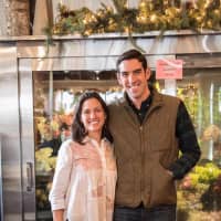 <p>Lauren Chillemi, left, and her husband, Anthony, recently purchased Bedford Village Flower Shoppe.</p>