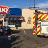 <p>The second vehicle involved in the crash at the Dairy Queen in Fairfield.</p>