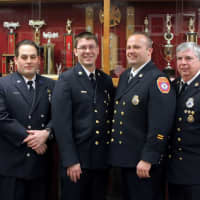<p>(left to right) Lt. Jack Peters, Lt. Tom Caruolo, Chief Dan Neu, Deputy Chief Dan Panarotto, Lt. John Dunn, Lt. Steve Oxnard</p>