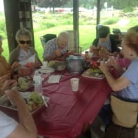 <p>Lewisboro seniors dine at an Aug. 10 Lobsterfest in Lewisboro.</p>