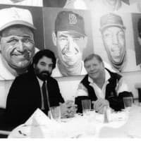 <p>Tom Molito, right, of Pound Ridge has written a book about Yankees legend Mickey Mantle.</p>