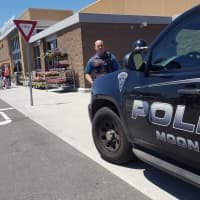 <p>Moonachie Police Officer Andrew Finch outside the Teterboro Walmart.</p>