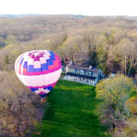 <p>Ginnel Real Estate agent Muffin Dowdle took a hot air balloon trip to help showcase the property at 270-306 Hook Road in Bedford.</p>