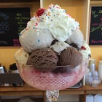 <p>An ice cream sundae is shown at Helado Gelato in Brewster.</p>