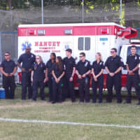 <p>The Nanuet Emergency Service First Responders, who were all present for the event in its entirety, pose for a picture together.</p>