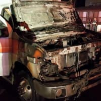 <p>A rig owned by the New City Ambulance Corps was severely damaged by fire Thursday, but thanks to the quick actions of a passerby, no one was hurt.</p>