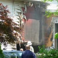 <p>Damage from the Tuesday afternoon fire at 43 East Ave. in Norwalk.</p>