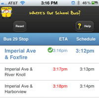 <p>Using real-time information provided by users, the &quot;Where&#x27;s Our School Bus?&quot; app helps parents track the arrival of their child&#x27;s school bus.</p>