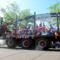 <p>The Cheetahs fill this truckbed in the Westport Memorial Day parade. </p>