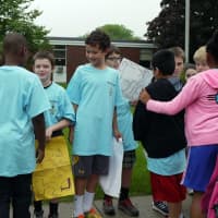 <p>Students from Ridgefield&#x27;s Scotland Elementary School greeted their pen pals from Far Rockaway P.S. 104 outside Scotland Wednesday morning.</p>