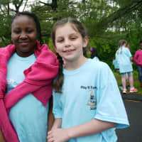 <p>Farida Olaleye, from P.S 104, and Maddy Dec, from Scotland Elementary have been pen pals since January and met for the first time in Ridgefield on Wednesday.</p>