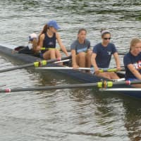<p>From left, Estie Forstbauer, Jessica Bernstein, Brakely Bryant and Gillian Burke will be one of four Greenwich Crew boats to compete in the rowing youth nationals in Tennessee this weekend.</p>