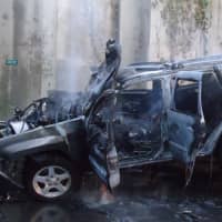 <p>A Jeep Cherokee was destroyed and the driver injured in a one-vehicle accident Tuesday evening in Norwalk. </p>