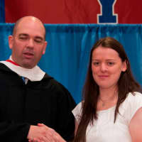 <p> Brittany Sullivan of Pound Ridge is awarded the European History Prize at The Harvey School commencement June 6 by Upper School Head Phil Lazzaro.</p>