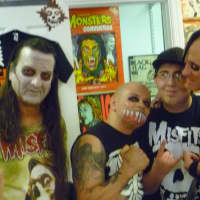 <p>The Misfits and their fans in Hastings at Clockwork Records.</p>