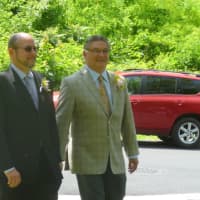 <p>Ossining Mayor William Hanauer. left, married his partner of nearly 40 years, Alan Stahl, on June 3, 2012 at Sparta Park.</p>