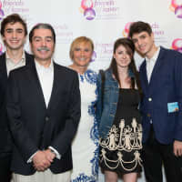 <p>Friends of Karen honoree and Chappaqua native Palma Patti (center) with husband, Perry Cacace, sons Lucas, Zane, Hayden and Derek and friend Danielle Hartzband.</p>