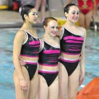 <p>Erin Wheeler, Emily Roney and Renee Collett, who compete for the New Canaan Aquianas Synchronized Swim team, took first in the 16-17 age group at the recent national championships.</p>