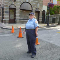 <p>Hastings&#x27; Lori-Quillen-Raucci was on duty directing traffic in downtown Hastings for the filing of an HBO television pilot.</p>