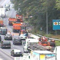 <p>By 10:20, most of the tree is gone and only one lane remains blocked on I-95 in Greenwich. </p>
