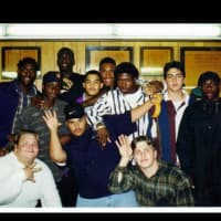 <p>Danny Goldberg and several of his Roosevelt High School football teammates  from the 1996 championship team</p>