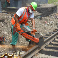 <p>Repairs are being made to about six miles of railroad track used by the New Haven and Harlem lines.</p>